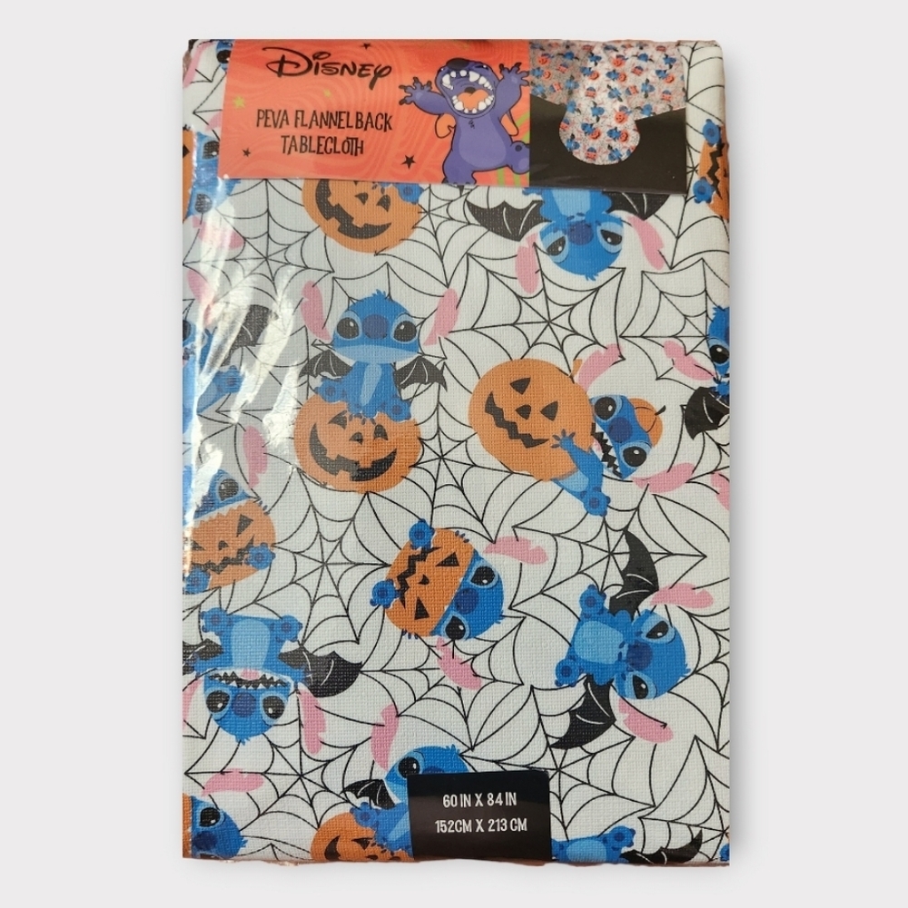 NEW Disney Stitch Peva Flannelback Tablecloth 60" x 84" 🎃 👻 Halloween